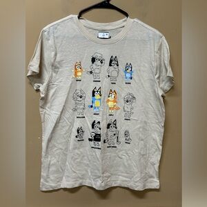 Bluey Heeler Family Dog Women’s T-shirt Size Medium Tan NWT